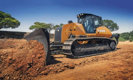Trator de esteira CASE em obra
